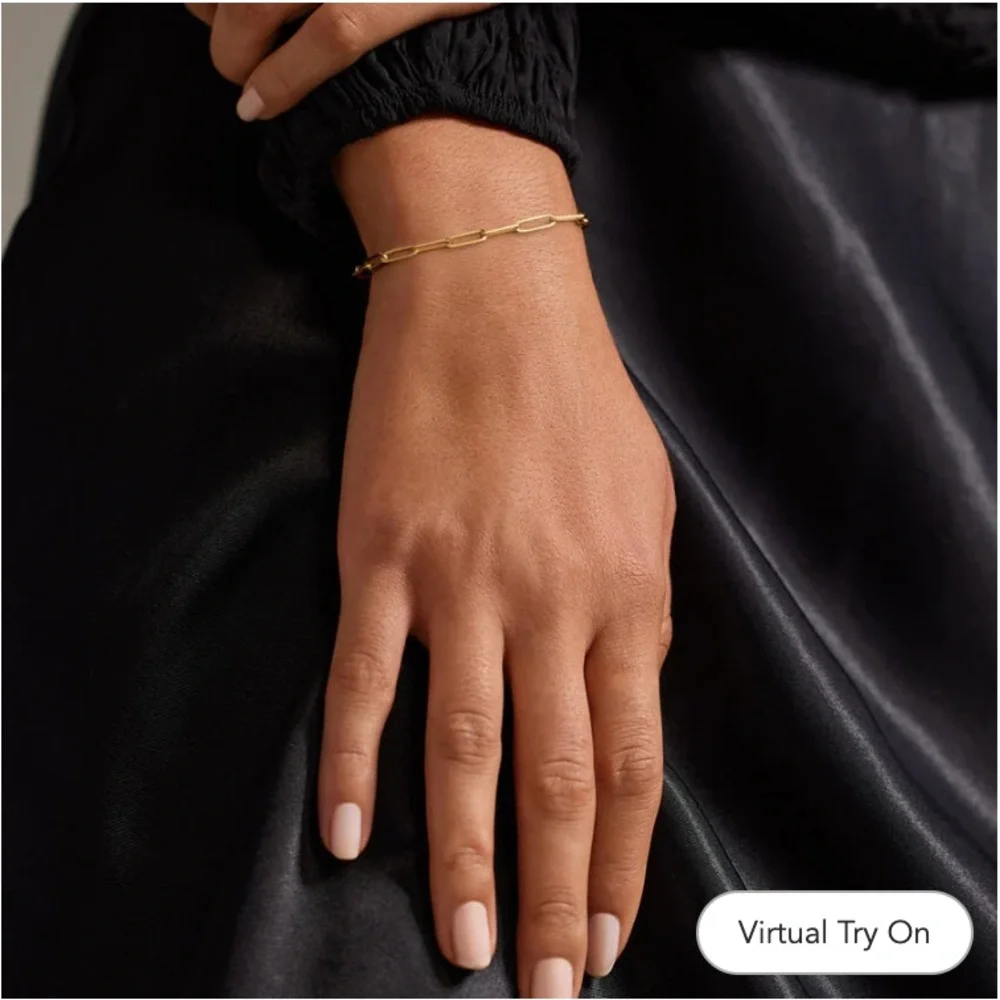 Brilliant Earth Devon Paperclip Chain Bracelet Extra Large 14k Yellow Gold 6.5in - Picture 2 of 9